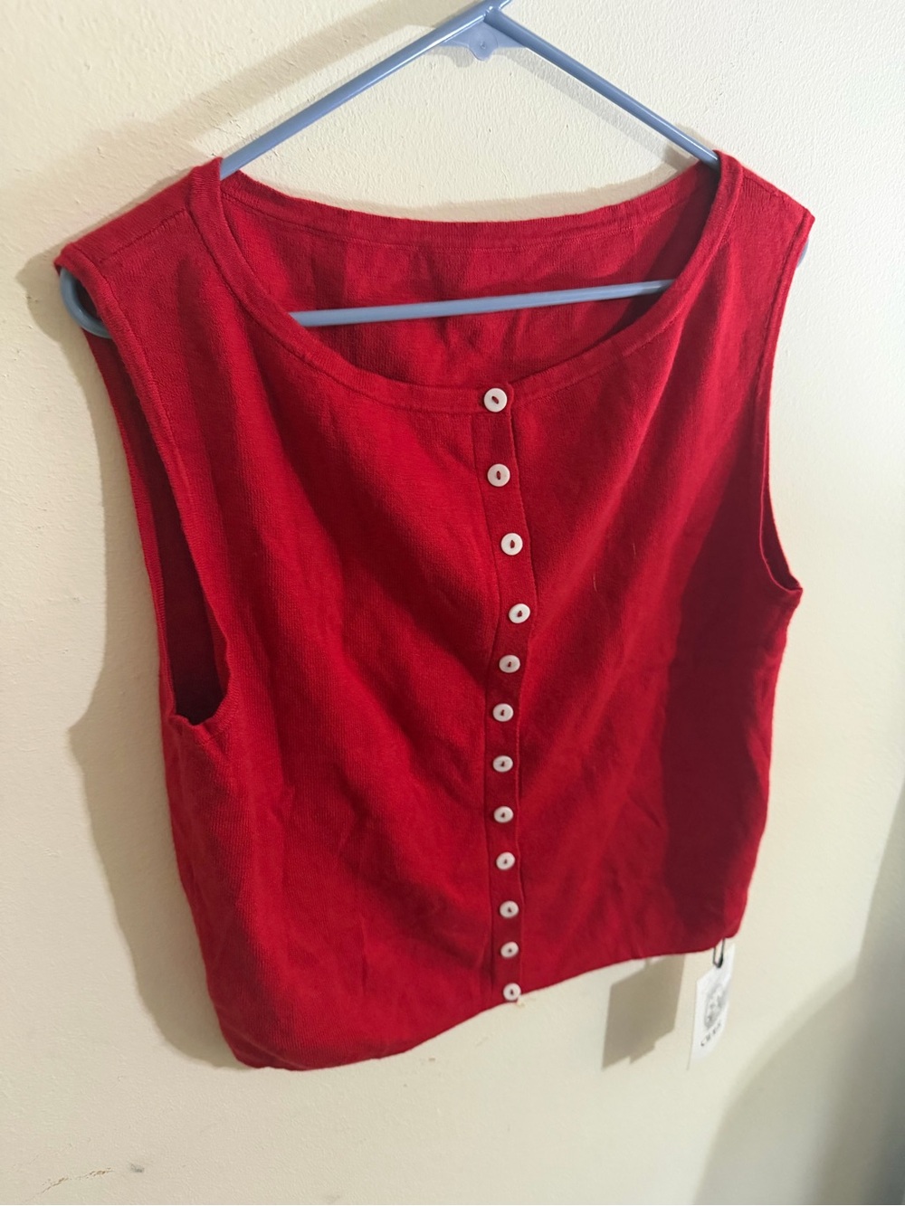 NWT Cider 2xl Red Sleeveless Button-Front Tank